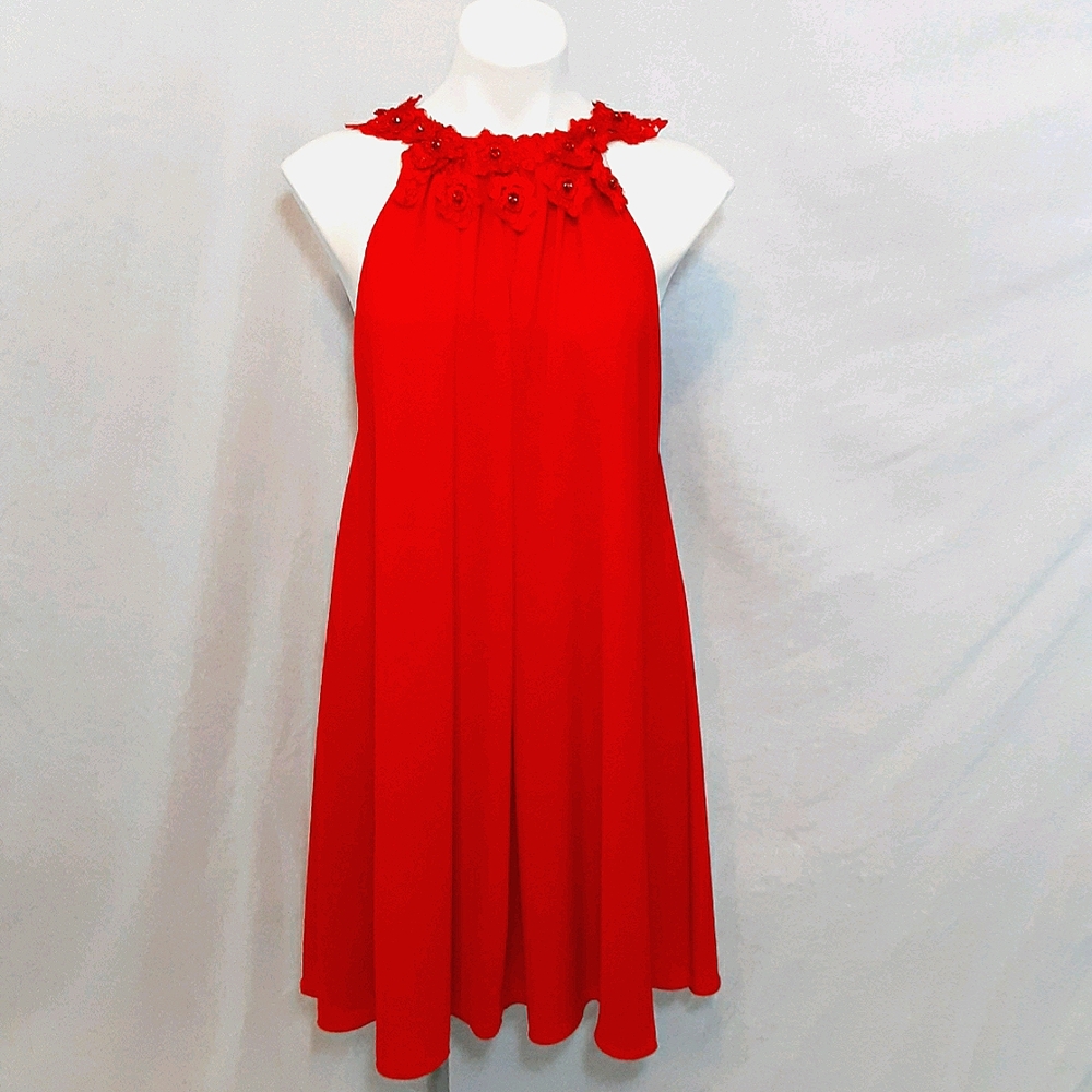 Badgley Mischka Red Cocktail Dress US 6